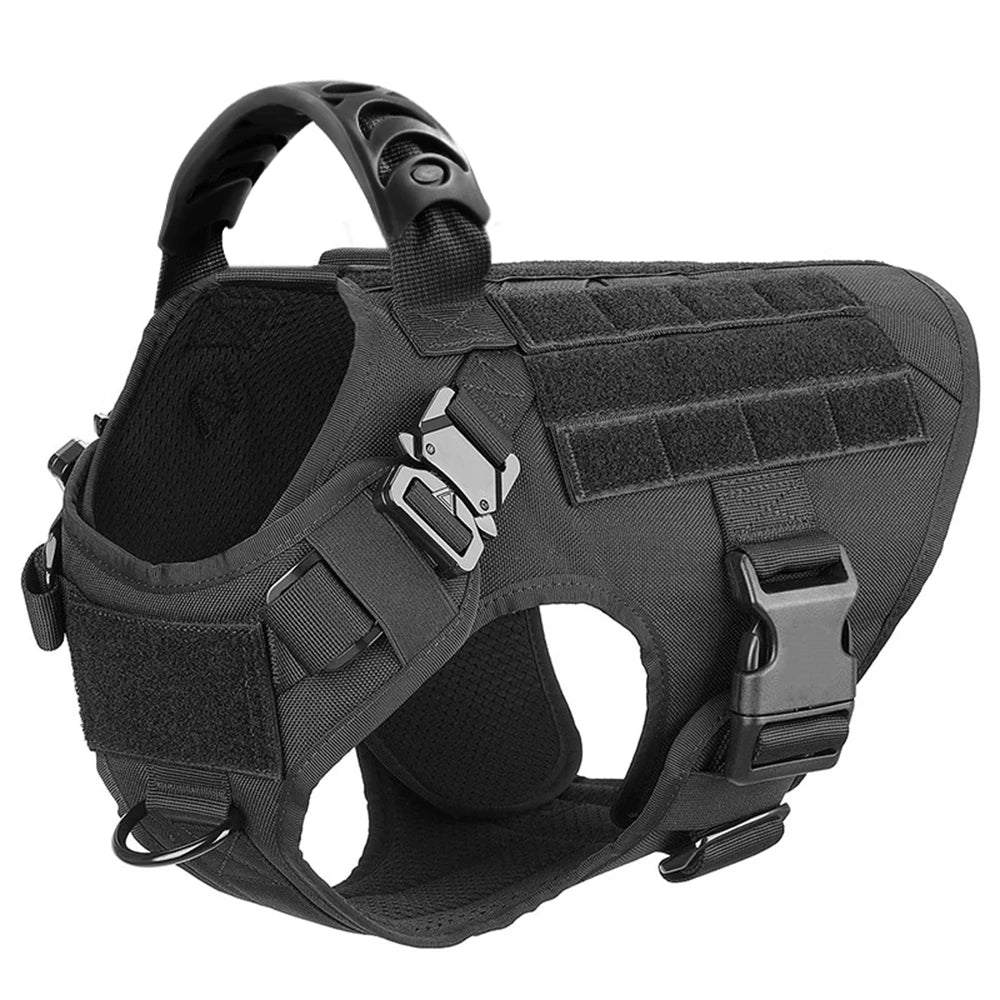 Military-Grade Tactical Dog Harness — Training Vest for Large Breeds