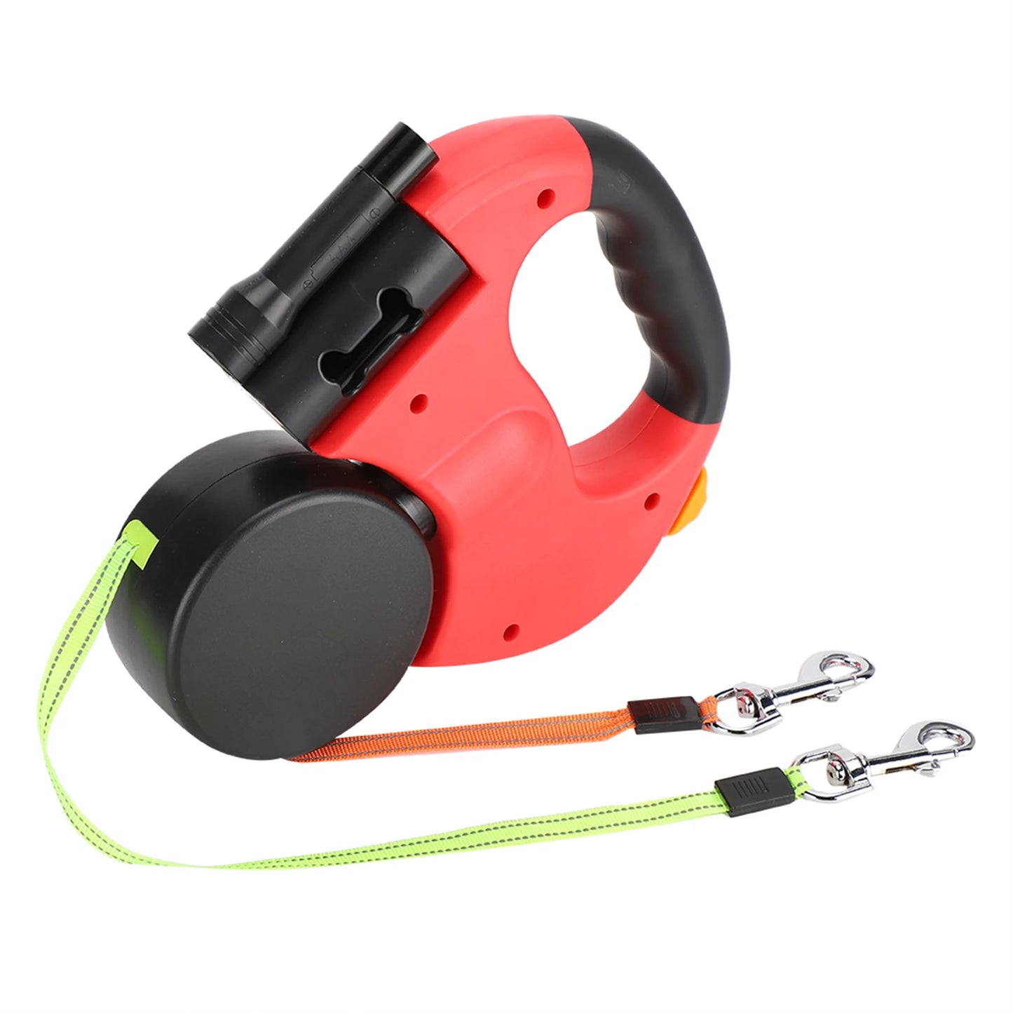 Dual Retractable Dog Lead with LED Light – Walk Two Dogs at Once