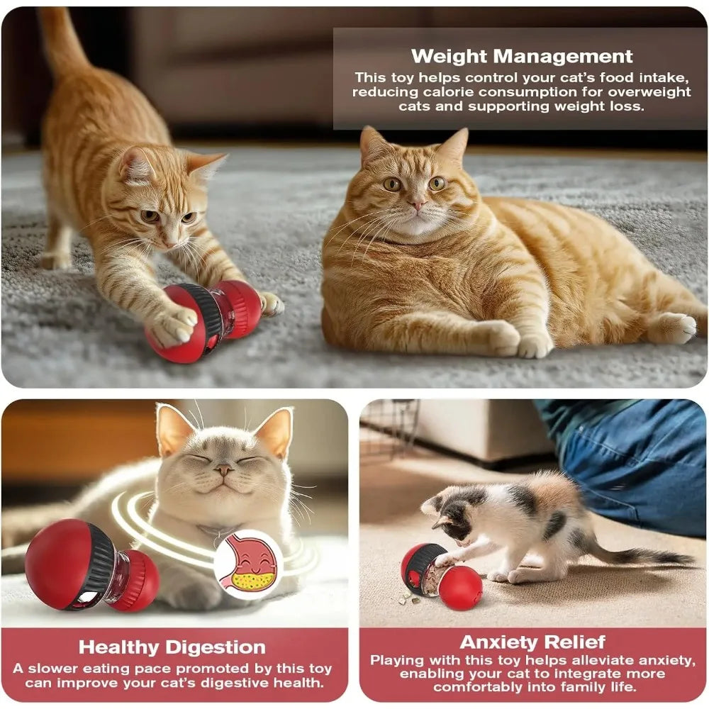 Interactive Cat Puzzle Feeder – Rotating Outlet Slow Feeder for Mental Stimulation