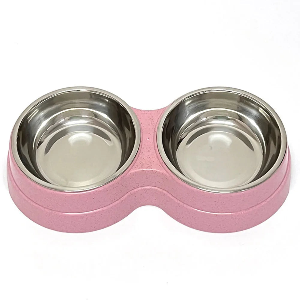 2-in-1 Dual Pet Bowl – Food & Water Feeder for Cats, Puppies & Small Dogs
