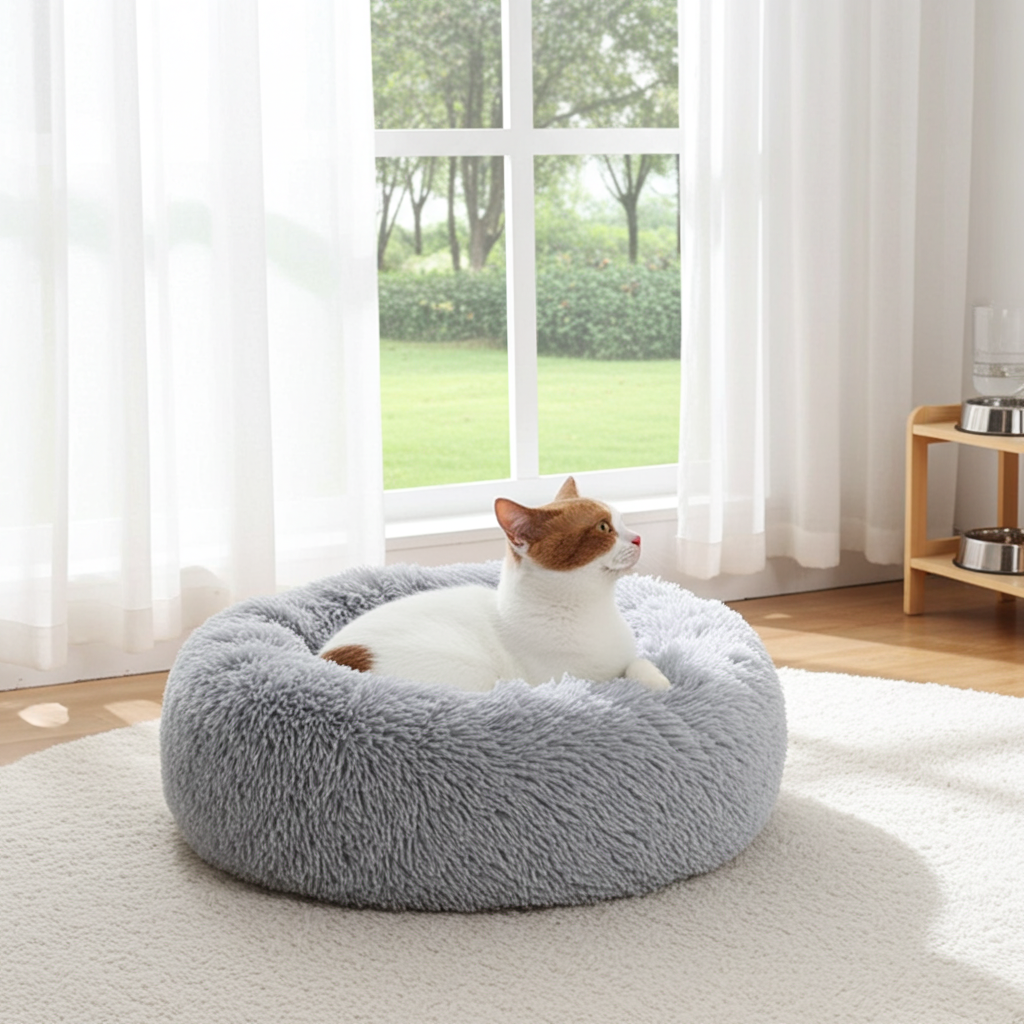 Donut Pet Bed | Deep Sleep Plush Bed for Dogs & Cats