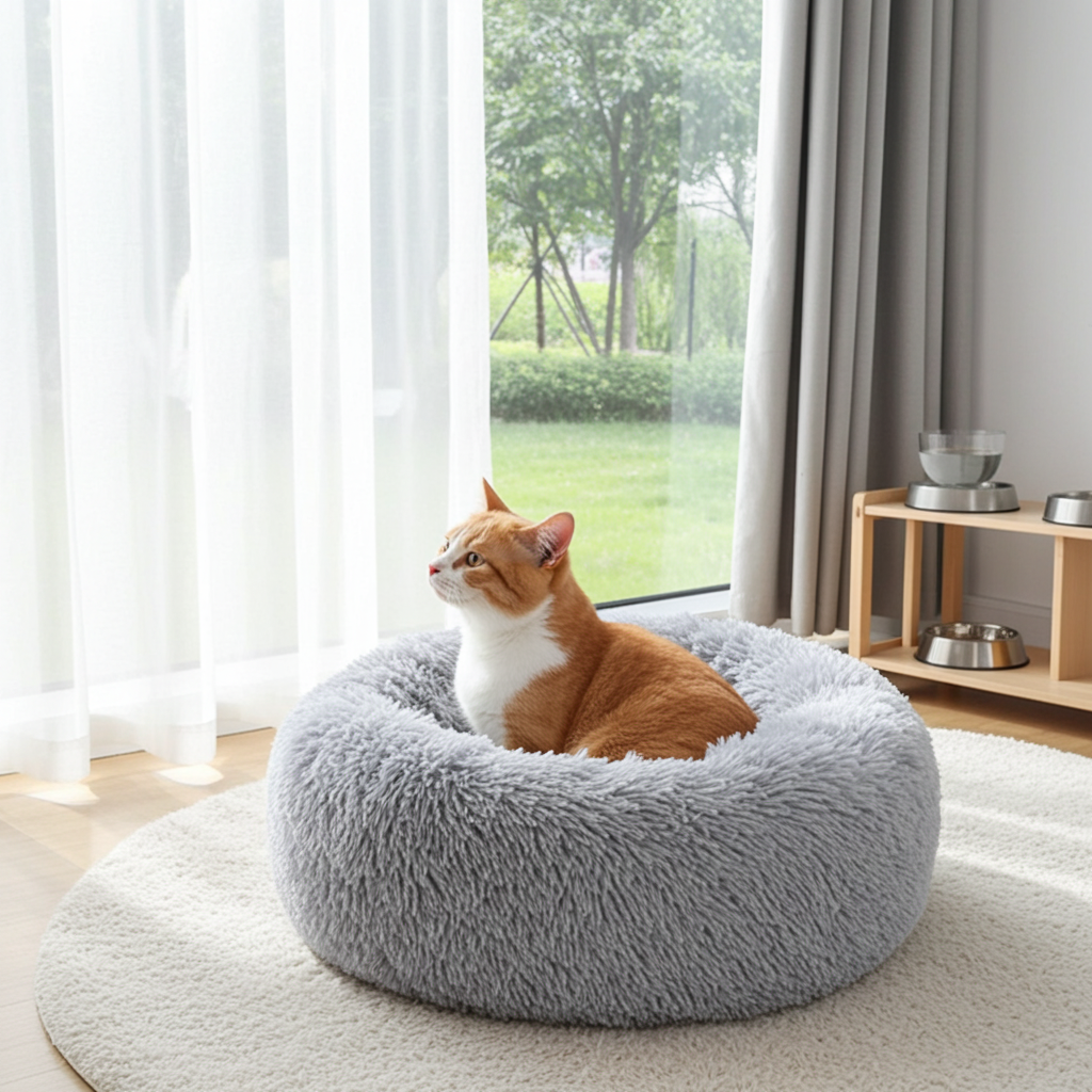 Donut Pet Bed | Deep Sleep Plush Bed for Dogs & Cats