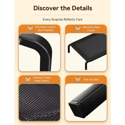 Foldable Elevated Dog Camp Bed with Canopy | All-Season Outdoor Bed for Small & Large Dogs