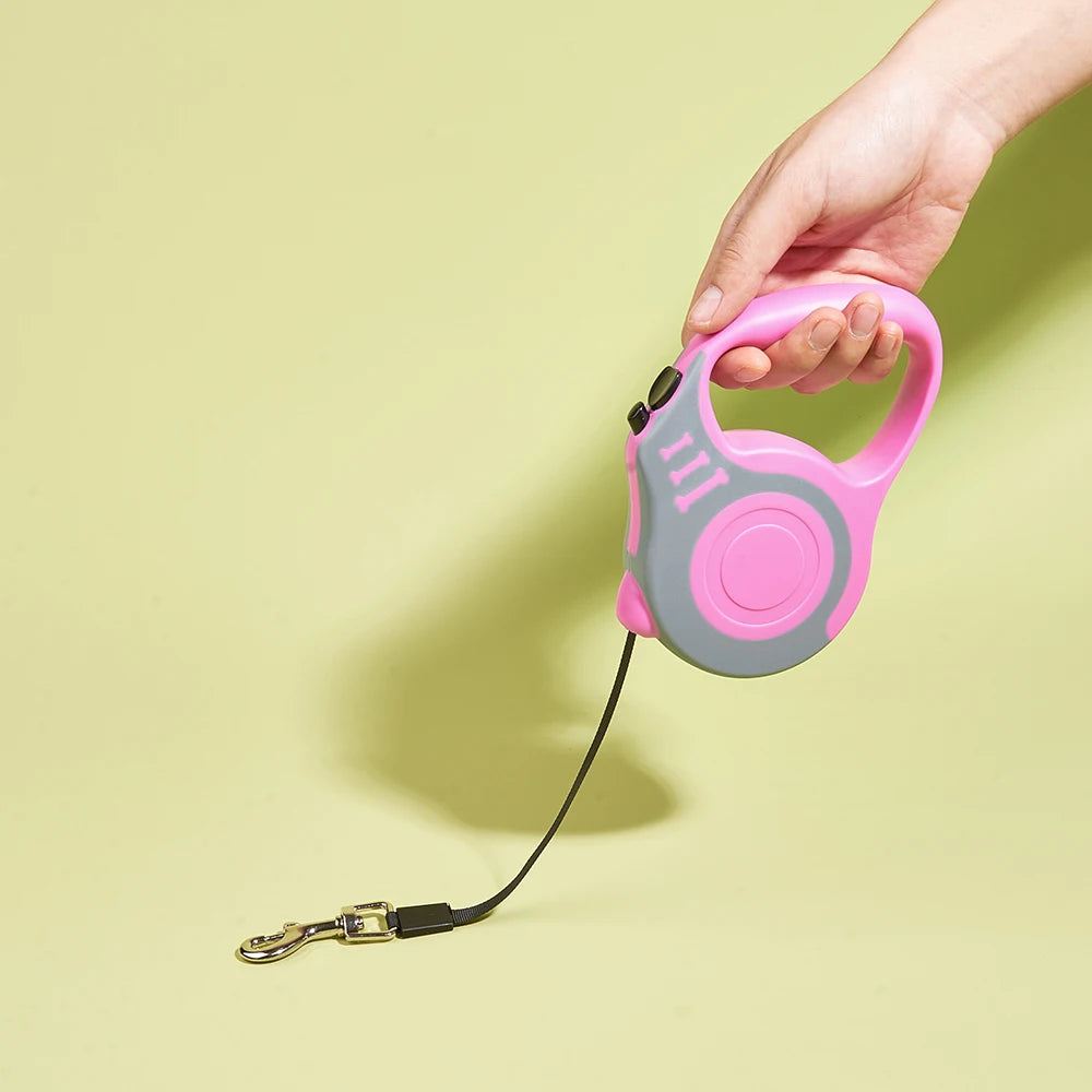 Retractable Dog & Cat Leash – 3m & 5m | Nylon Lead for Small Pets