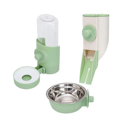 Removable Stainless Steel Hanging Pet Bowl – Cage Feeder for Dogs, Cats & Rabbits