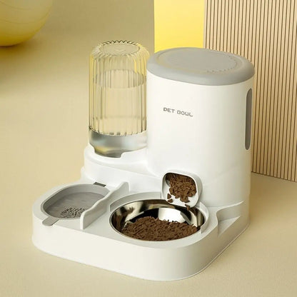 Automatic Pet Feeder & Water Dispenser – Anti-Spill, Large Capacity with Stainless Steel Bowl