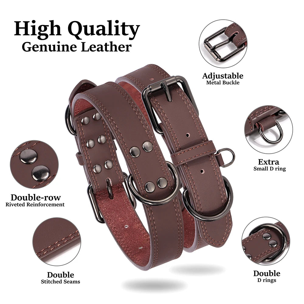 Real Leather Dog Collar — Soft, Durable & Adjustable
