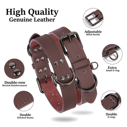 Real Leather Dog Collar — Soft, Durable & Adjustable