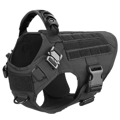 Military-Grade Tactical Dog Harness — Training Vest for Large Breeds