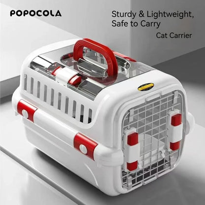 Portable Hard-Shell Pet Carrier | Drop-Resistant Travel Cage & Bed
