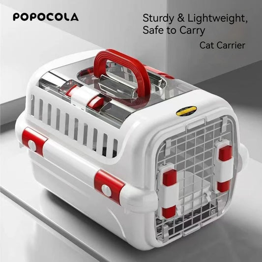 Portable Hard-Shell Pet Carrier | Drop-Resistant Travel Cage & Bed