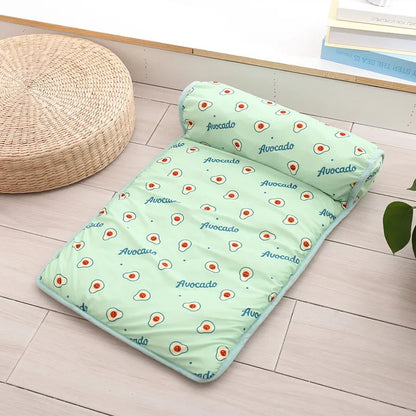 Pet Cooling Summer Mat | Breathable Ice Silk Cotton Pad for Dogs & Cats | S & L