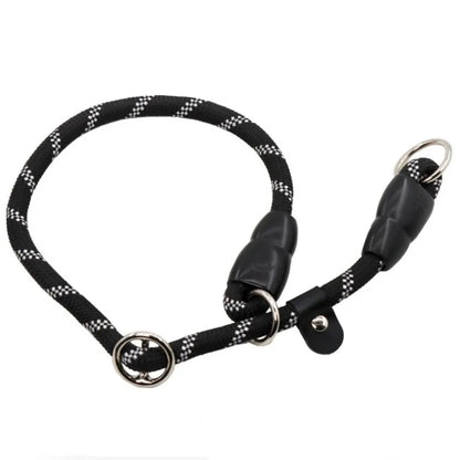 Reflective P-Chain Dog Collar — Adjustable Nylon