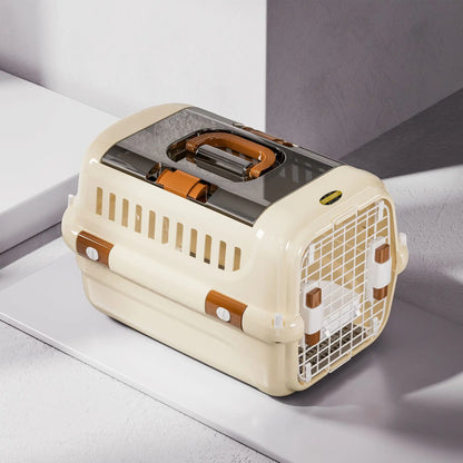 Portable Hard-Shell Pet Carrier | Drop-Resistant Travel Cage & Bed