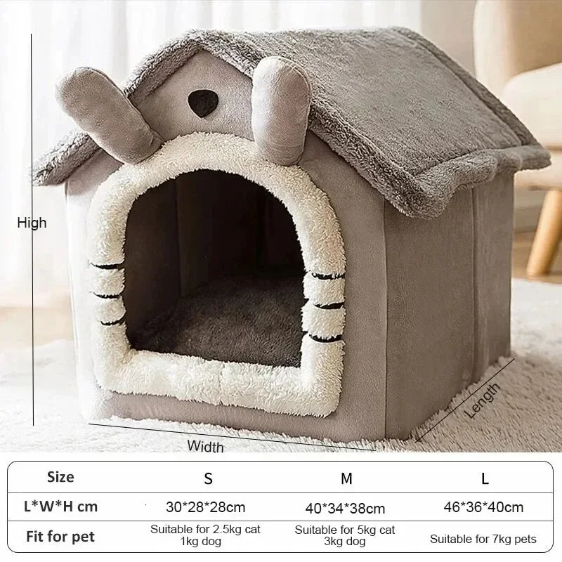 Indoor Pet Bed Tent House | Soft Warm Kennel for Dogs & Cats