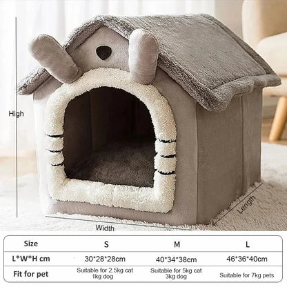 Indoor Pet Bed Tent House | Soft Warm Kennel for Dogs & Cats