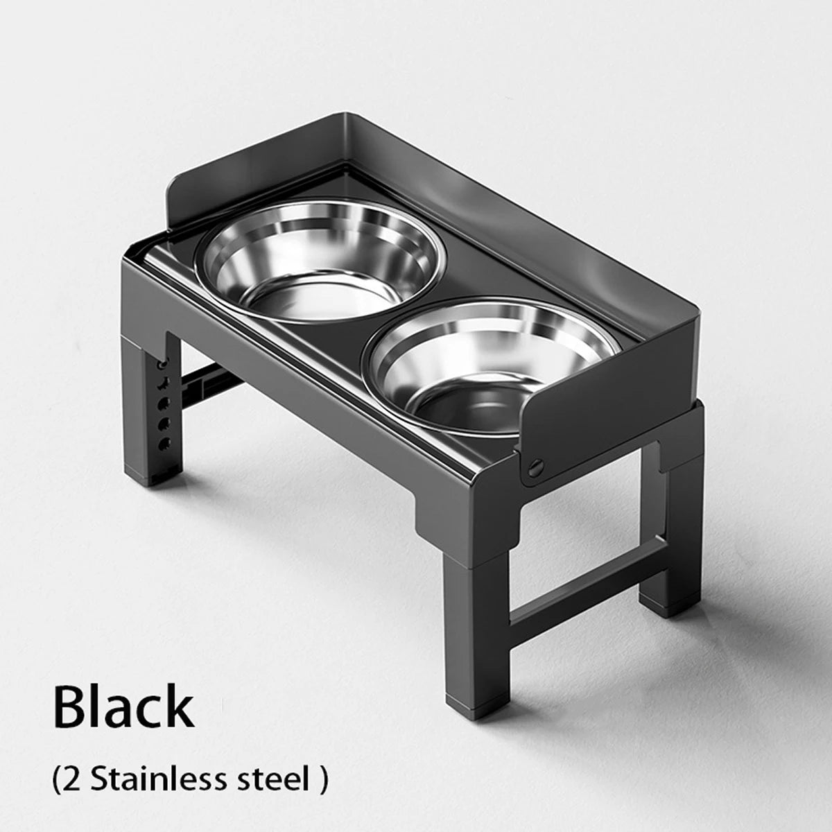 Elevated Adjustable Dog Bowl Stand – Double Stainless Steel Bowls for Small, Medium & Large Dogs