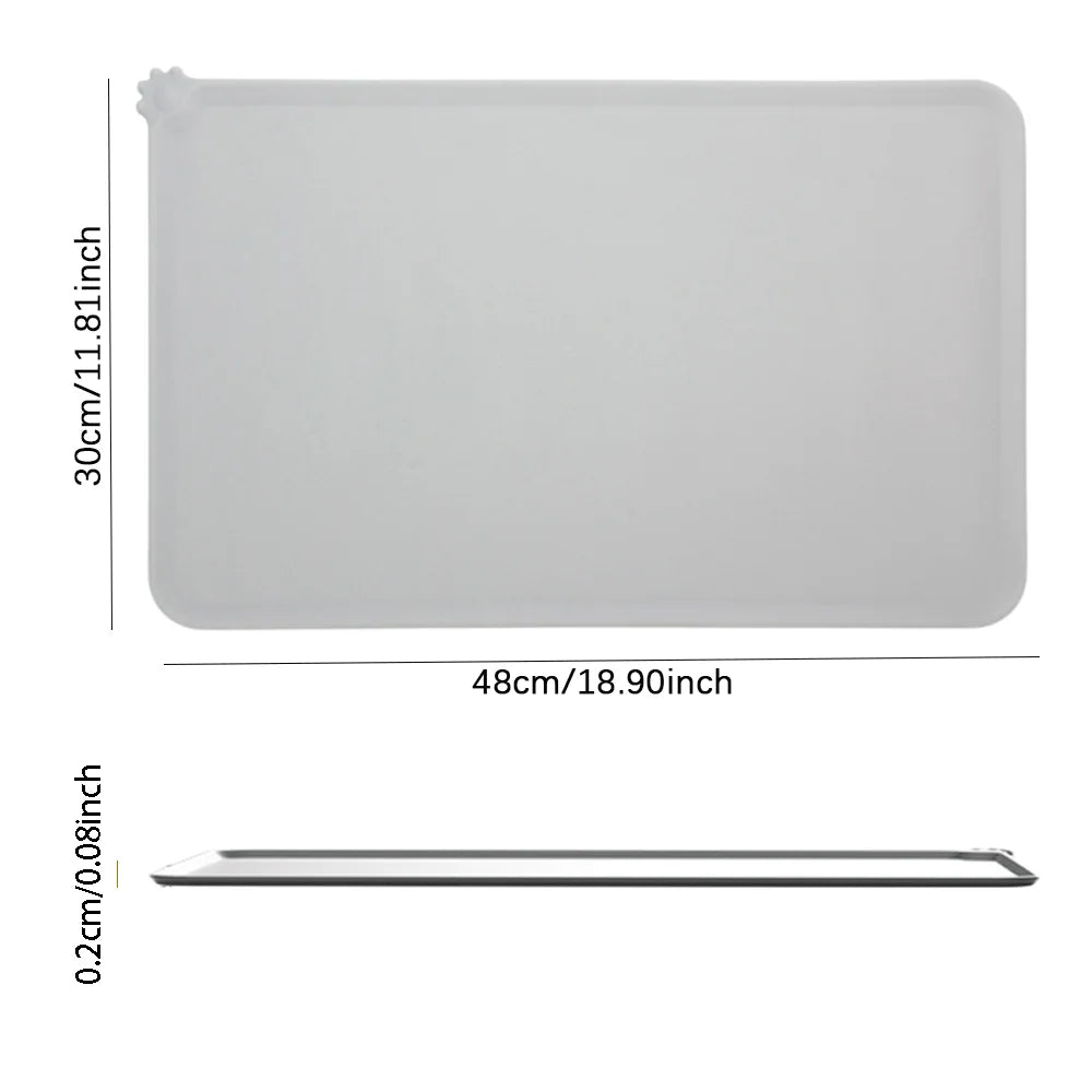 Silicone Anti-Spill Pet Feeding Mat – Non-Slip Food & Water Bowl Pad for Cats & Dogs
