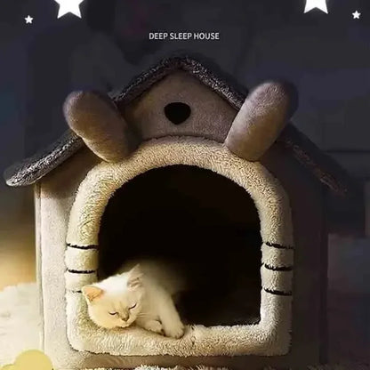 Indoor Pet Bed Tent House | Soft Warm Kennel for Dogs & Cats