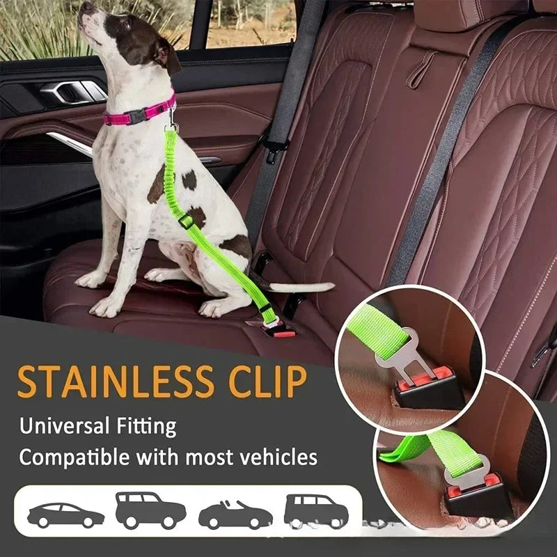 Reflective Dog Car Tether | Adjustable Safety Seat Belt Harness