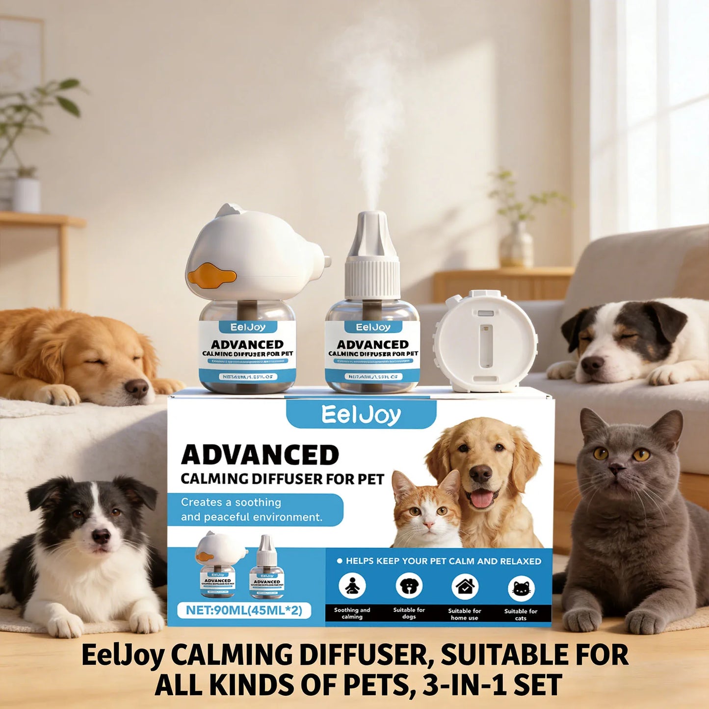 Pet Comfort Diffuser Kit – Soothing Liquid for Dogs & Cats