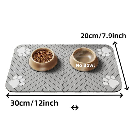 Absorbent Pet Feeding Mat – Waterproof Rubber-Backed Quick-Dry Placemat for Dogs & Cats