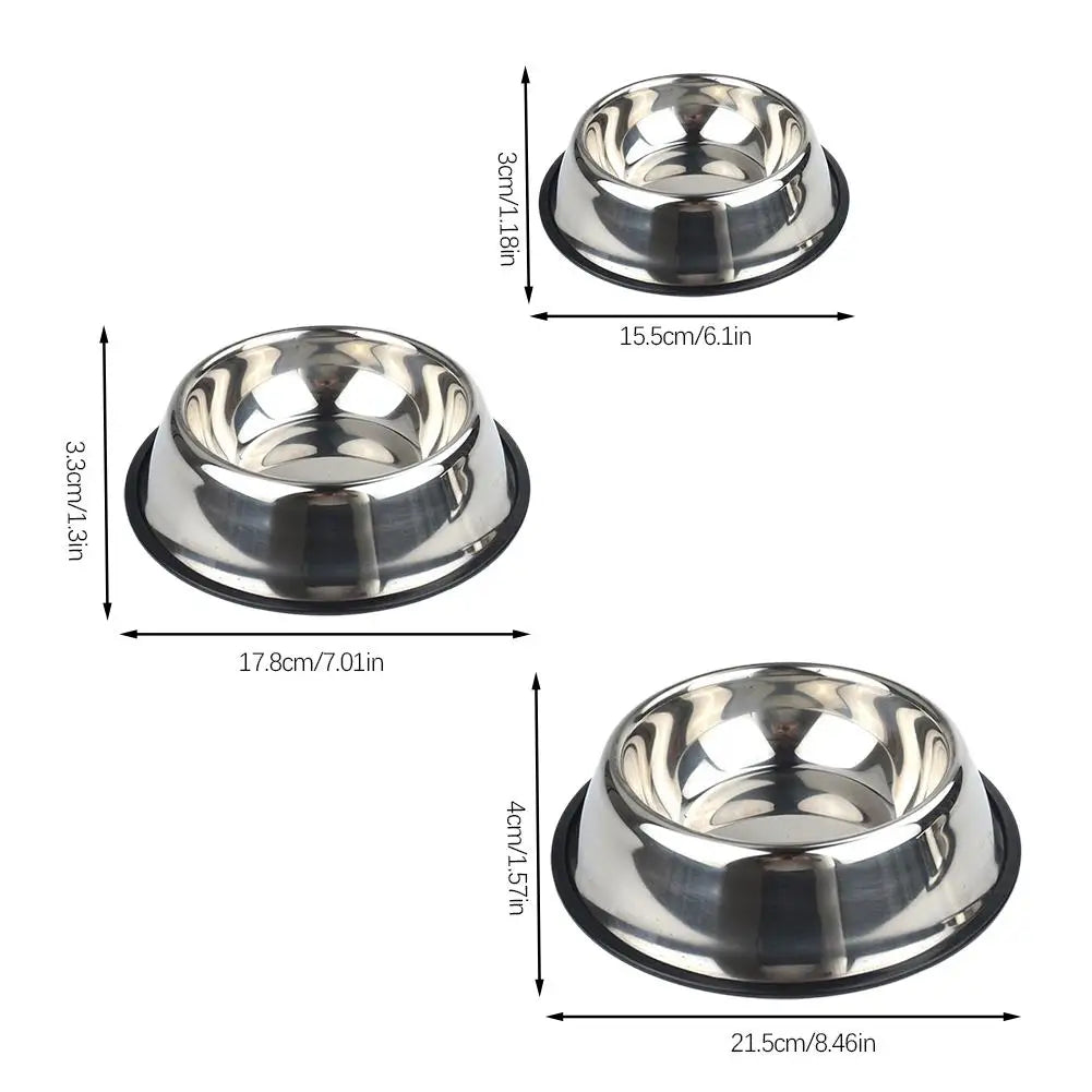 Stainless Steel Pet Bowl – Anti-Slip, Anti-Ant Food & Water Dish for Dogs & Cats