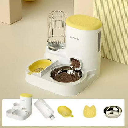 Automatic Pet Feeder & Water Dispenser – Anti-Spill, Large Capacity with Stainless Steel Bowl