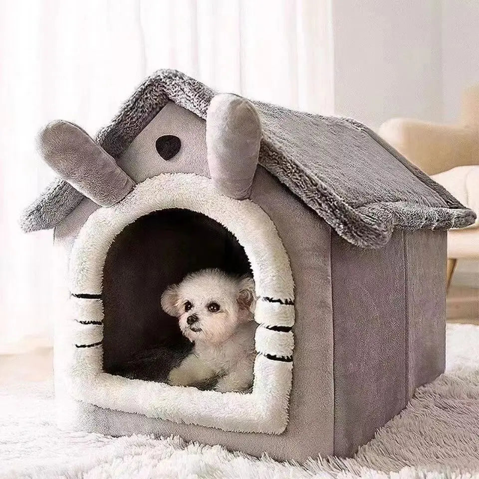 Indoor Pet Bed Tent House | Soft Warm Kennel for Dogs & Cats