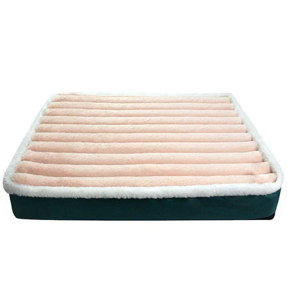 Plush Pet Bed with Removable Washable Cover – Memory Foam Mat for Dogs & Cats