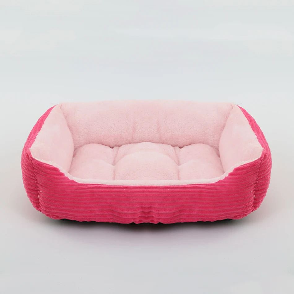 Square Plush Pet Sofa Bed – Kennel Cushion for Cats & Dogs