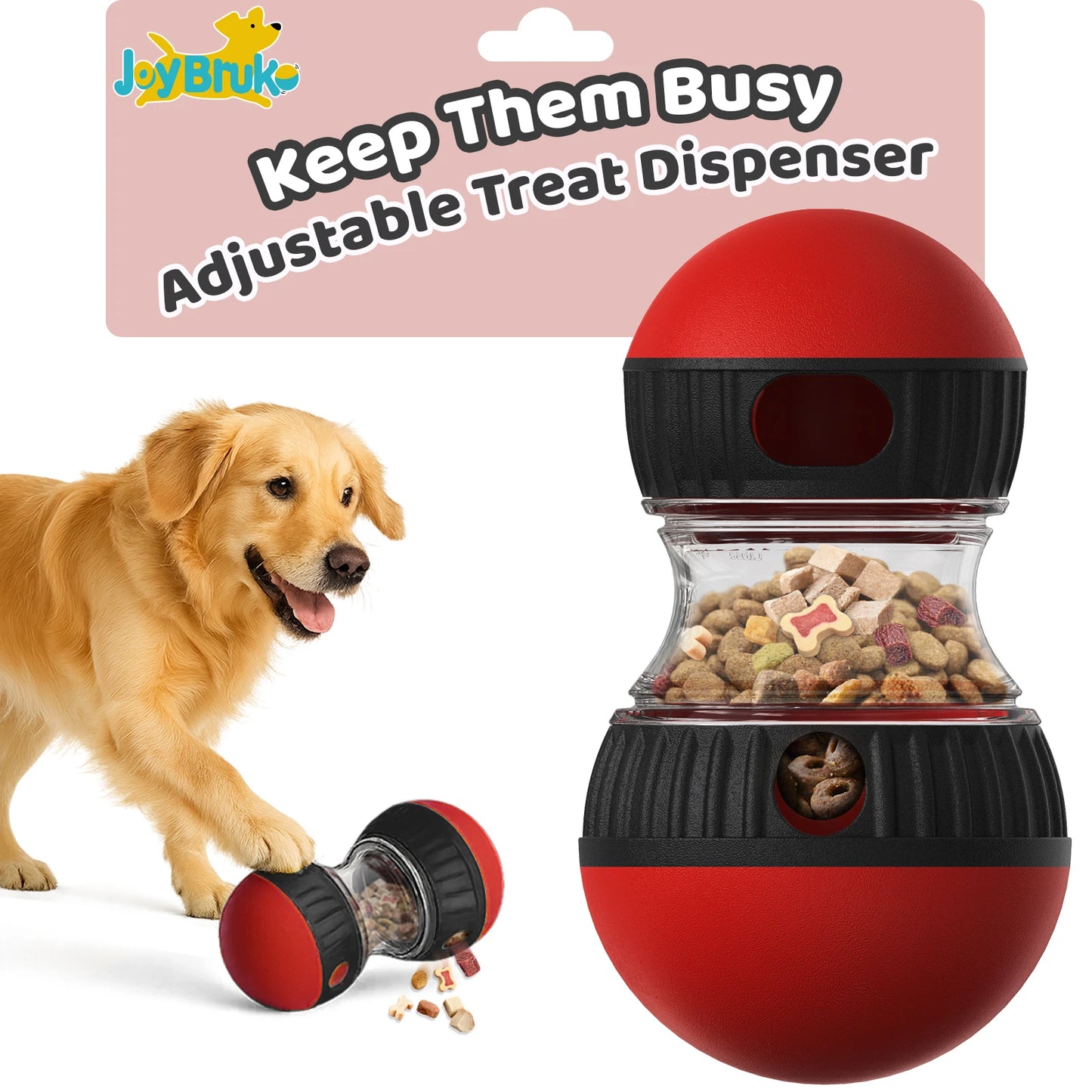 Interactive Dog Treat Puzzle Toy – Adjustable Slow Feeder Enrichment Ball for Puppies & Dogs