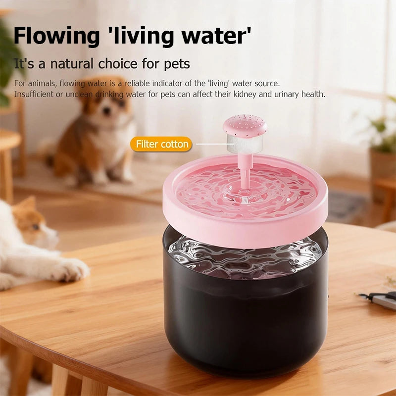 1.8L Automatic Pet Water Fountain – Silent Filter Dispenser for Cats, Dogs & Rabbits
