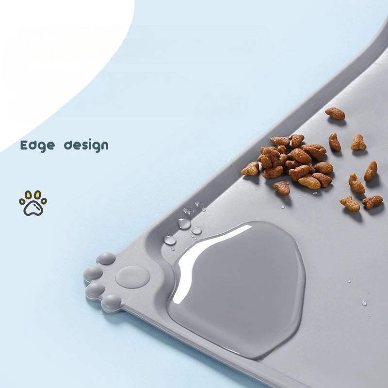 Waterproof Pet Feeding Mat – High Raised Edges Silicone Food Mat for Dogs & Cats