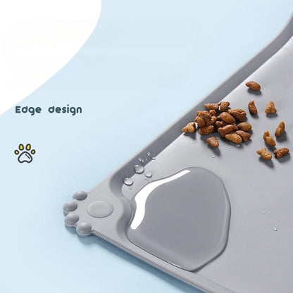 Waterproof Pet Feeding Mat – High Raised Edges Silicone Food Mat for Dogs & Cats