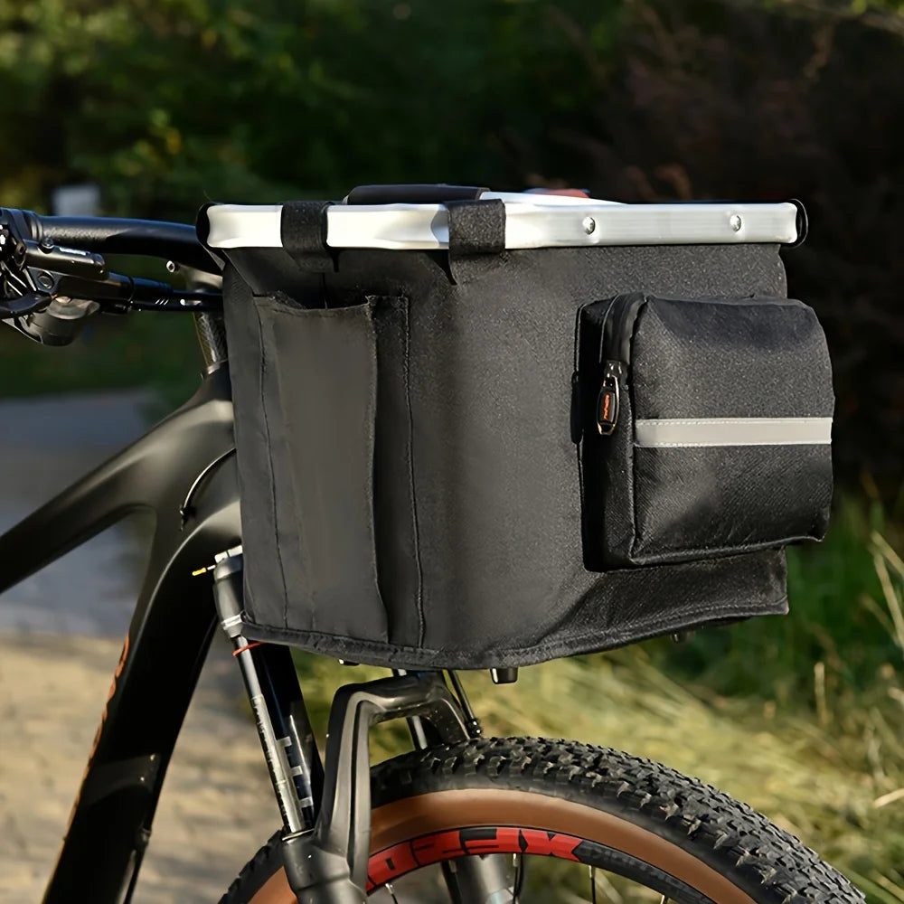 Foldable Pet Bike Basket – Handlebar Carrier for Cats & Dogs
