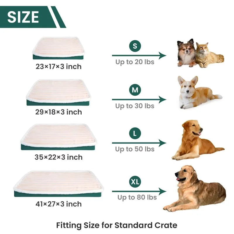 Plush Pet Bed with Removable Washable Cover – Memory Foam Mat for Dogs & Cats
