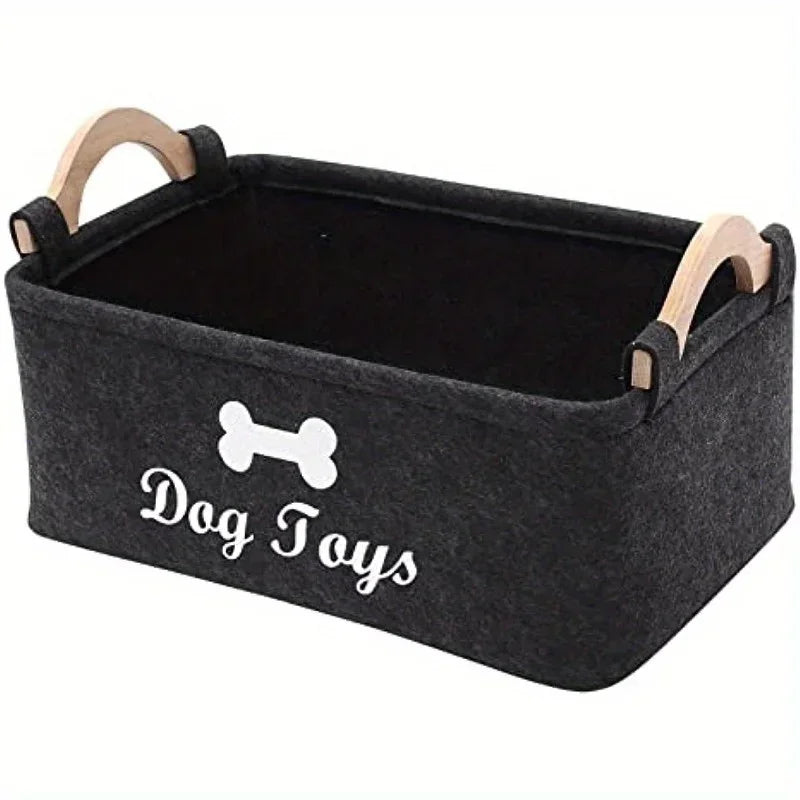 Felt Pet Toy Storage Box – Tidy Organiser for Dog & Cat Toys