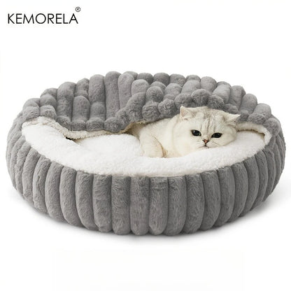 Cozy Hooded Cat Cave Bed – Warm Pet Nest with Non-Slip Bottom for Cats & Dogs