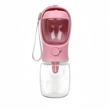 Portable Pet Travel Water Bottle | Food Grade with Snack Dispenser
