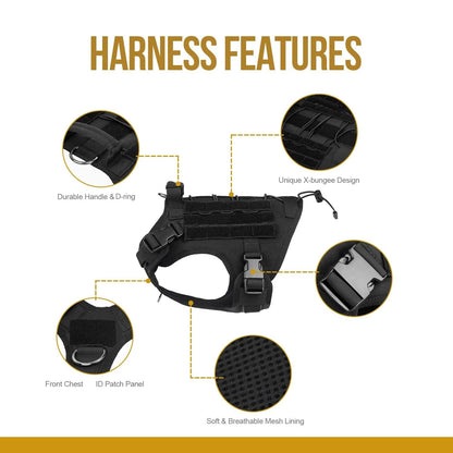 Tactical Dog Harness with Handle — No-Pull Service Vest
