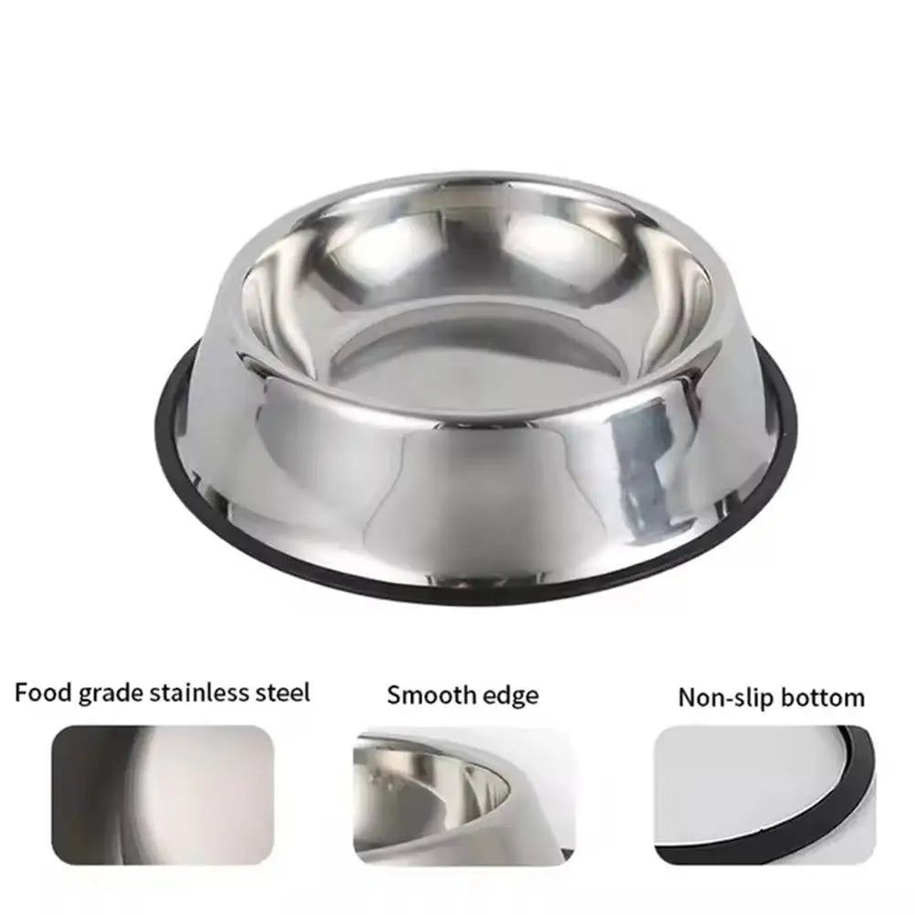 Stainless Steel Pet Bowl – Anti-Slip, Anti-Ant Food & Water Dish for Dogs & Cats