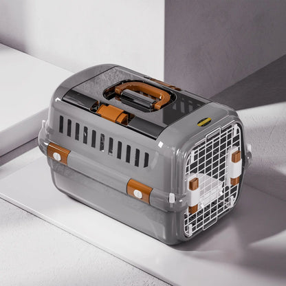 Portable Hard-Shell Pet Carrier | Drop-Resistant Travel Cage & Bed