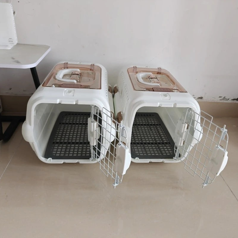 Portable Hard-Shell Pet Carrier | Drop-Resistant Travel Cage & Bed