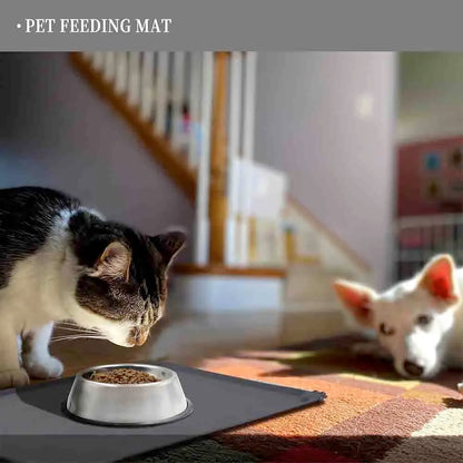 Waterproof Pet Feeding Mat – High Raised Edges Silicone Food Mat for Dogs & Cats