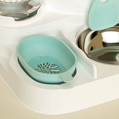 Automatic Pet Feeder & Water Dispenser – Anti-Spill, Large Capacity with Stainless Steel Bowl
