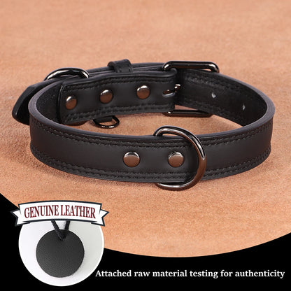 Real Leather Dog Collar — Soft, Durable & Adjustable
