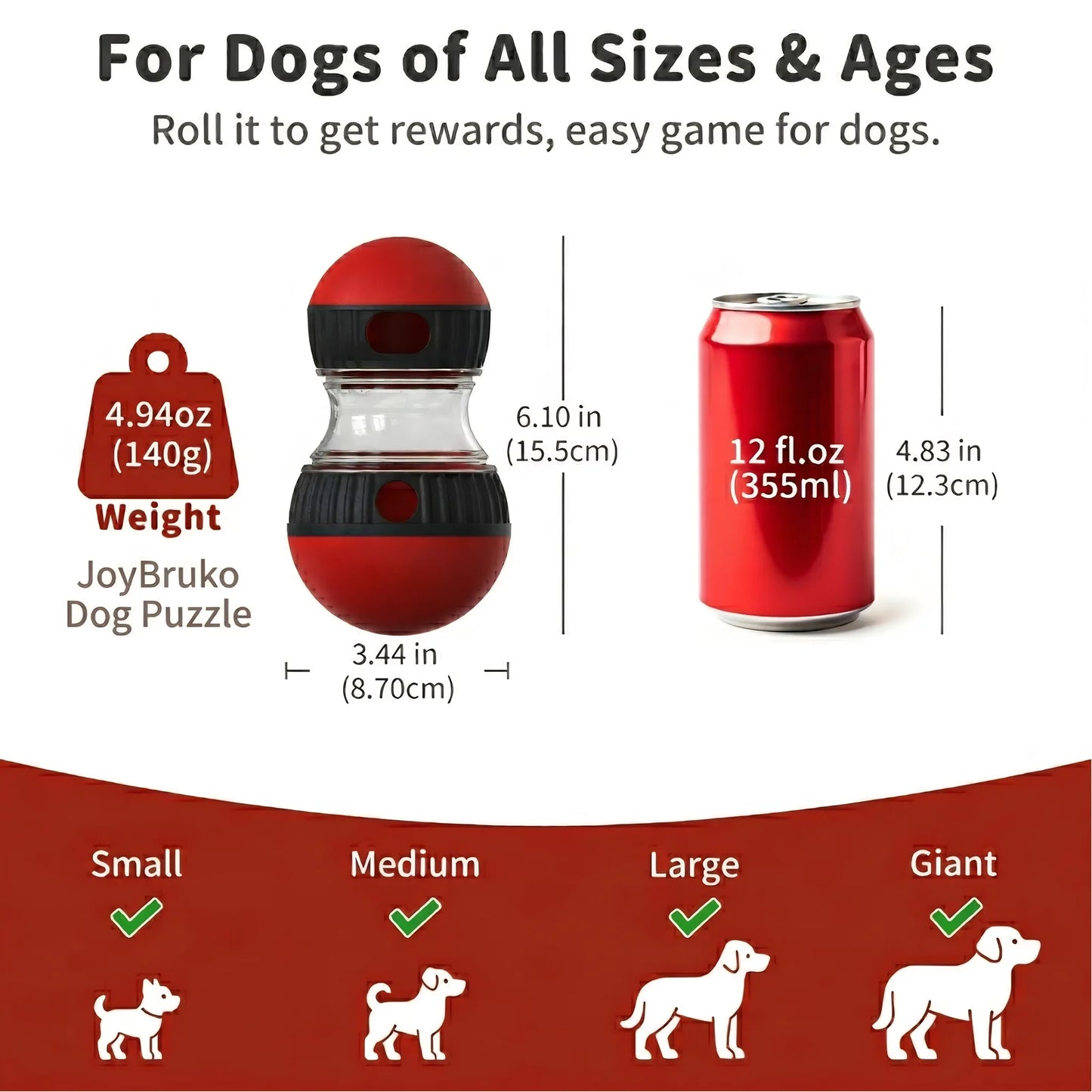 Interactive Dog Treat Puzzle Toy – Adjustable Slow Feeder Enrichment Ball for Puppies & Dogs