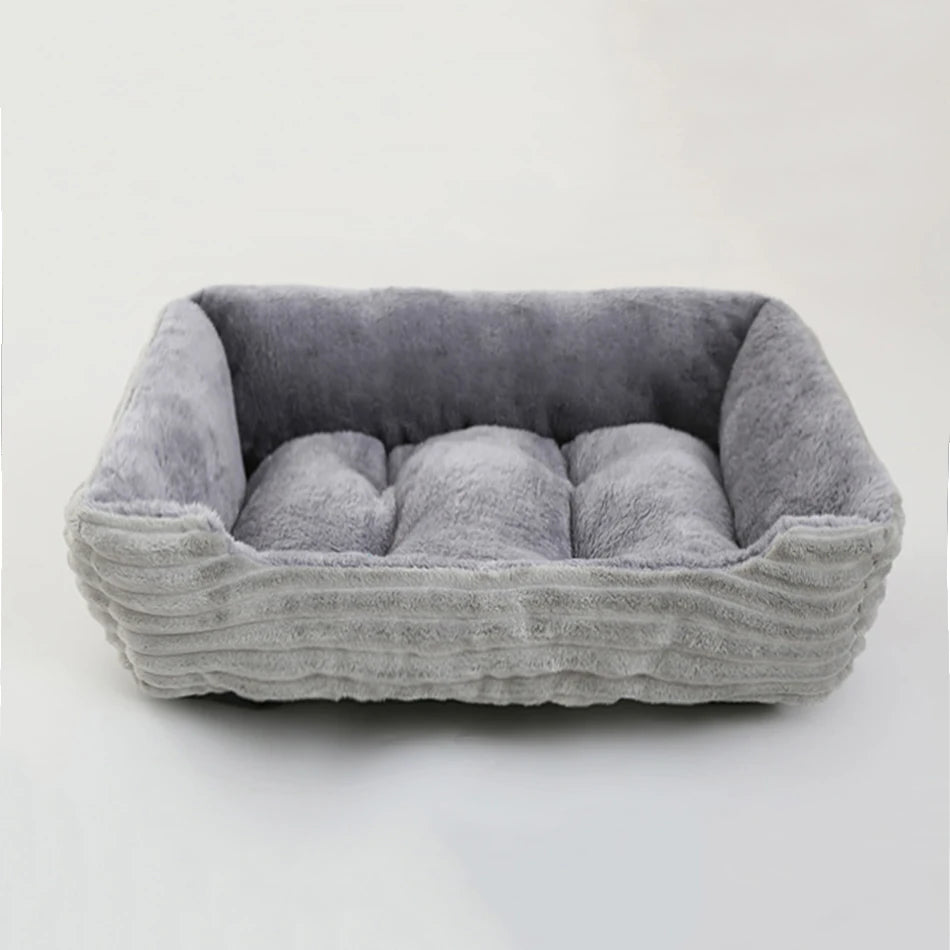 Square Plush Pet Sofa Bed – Kennel Cushion for Cats & Dogs
