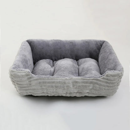 Square Plush Pet Sofa Bed – Kennel Cushion for Cats & Dogs
